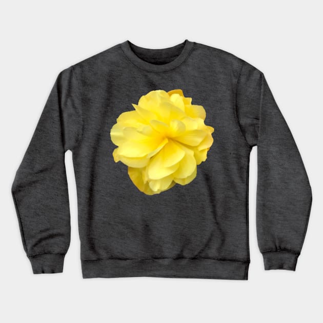 Yellow Double Begonia Close-up Crewneck Sweatshirt by InalterataArt